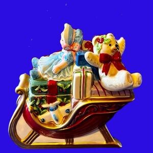 2003 Fitz & Floyd “Teddy’s Christmas” Lidded Box, NIB.